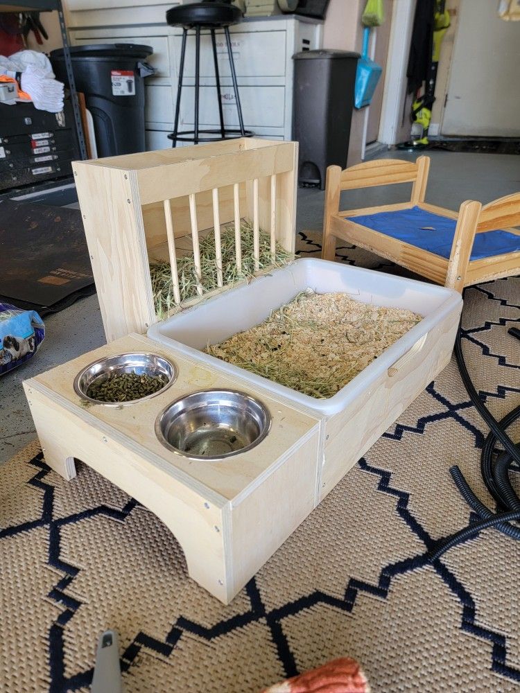 Bunny Rabbit STUFF--Special Feed Box, Bed, Grooming Tools, Food