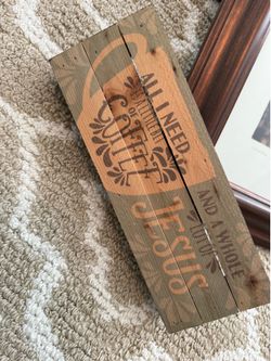 Coffee and Jesus small decor sign