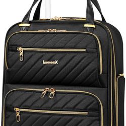 Underseat Carry On Luggage with Wheels Stylish & Lightweight (Black, 16 Inch)