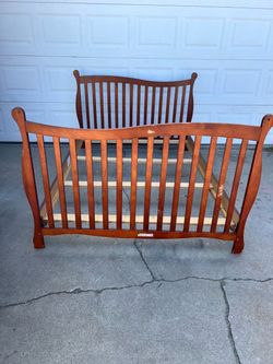 Full size  Bed Frame with Slats and box spring