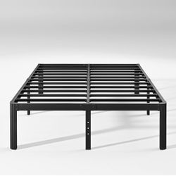 Hunlostten 14in High King Bed Frame No Box Spring Needed, Heavy Duty King Platform Bed Frame with Round Corners, Easy Assembly, Noise Free, @T4-104