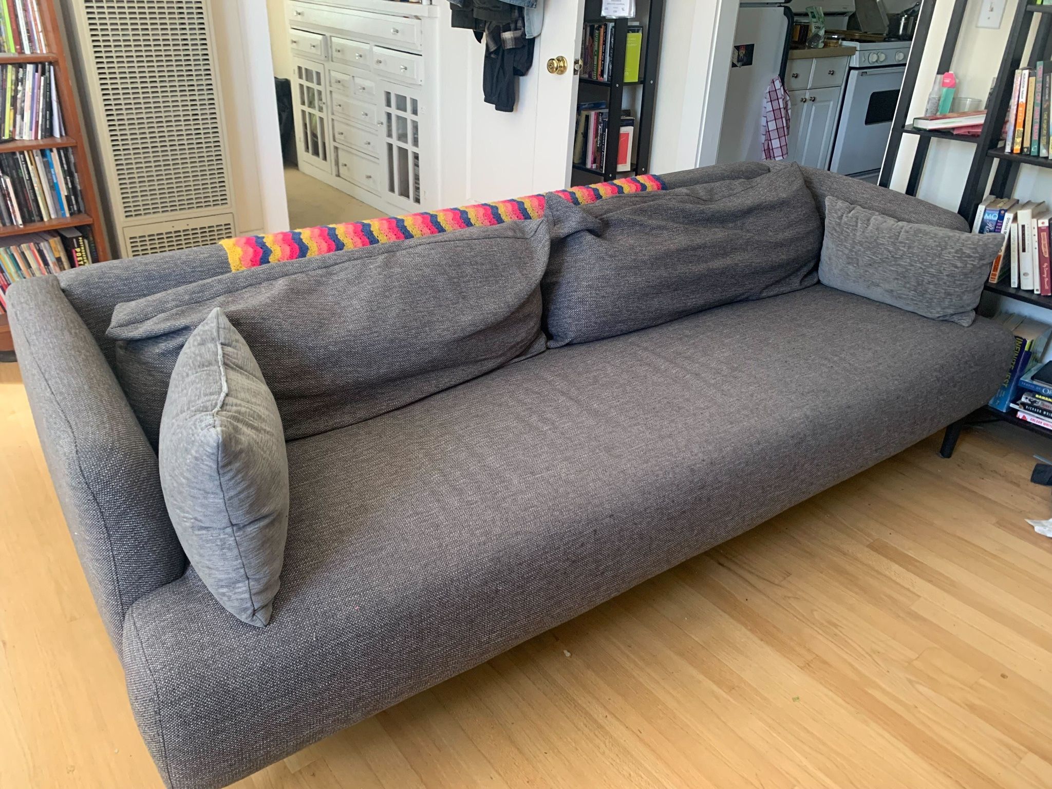 Gray Tweed Couch 86”