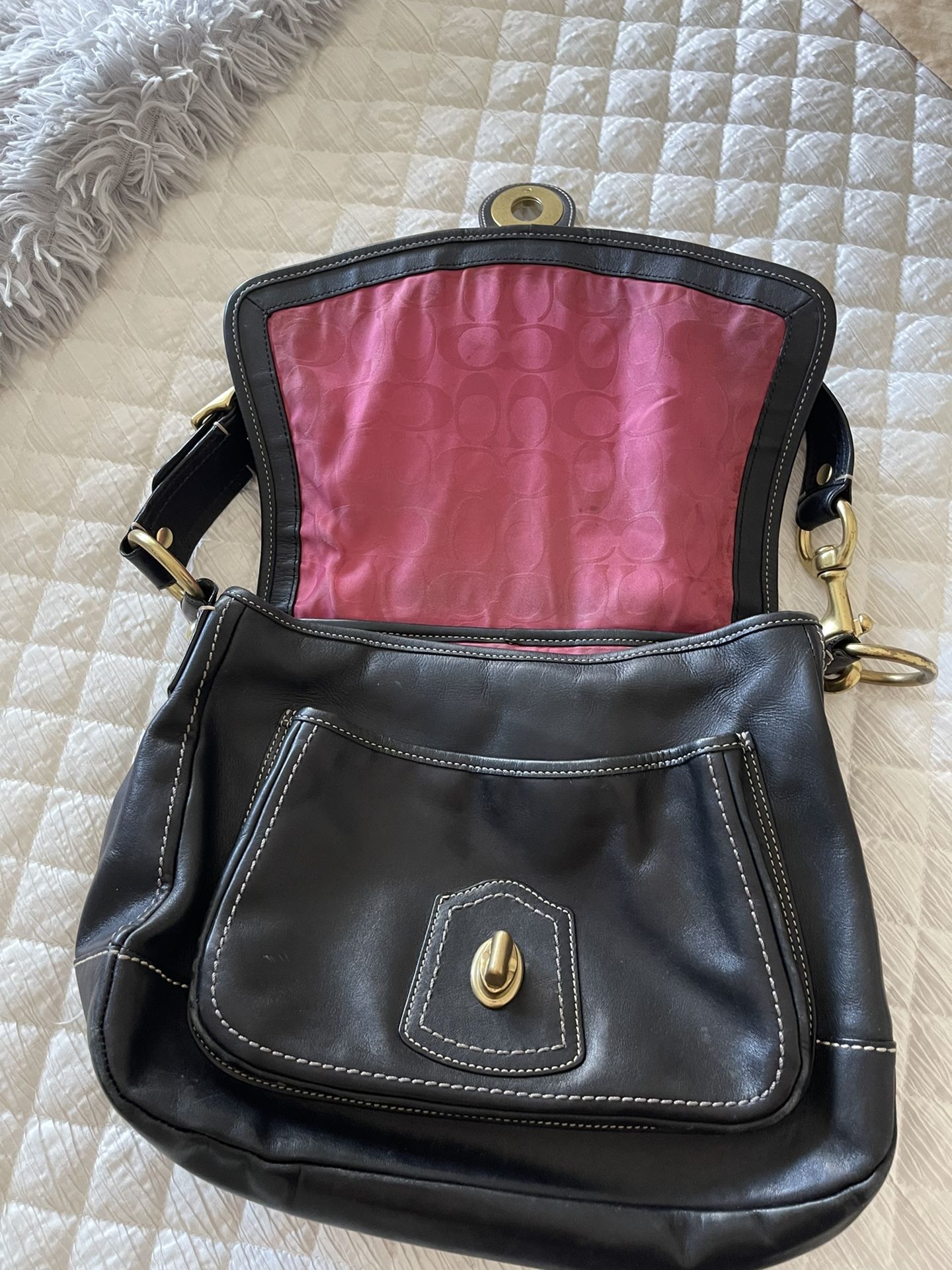 COACH Legacy Ali F12854 Vintage Black Leather Purse 65th 