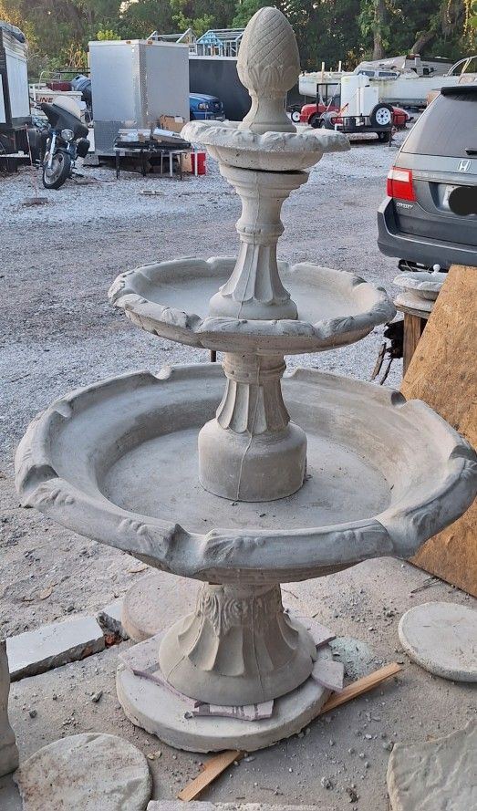 3 Tier Deco Concrete Water Fountain 