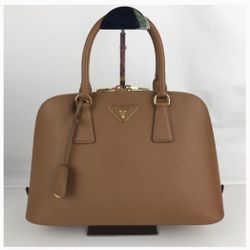 Prada Saffiano Promenade Caramel Satchel 1BA837