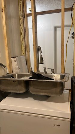 Two bay kitchen sink set