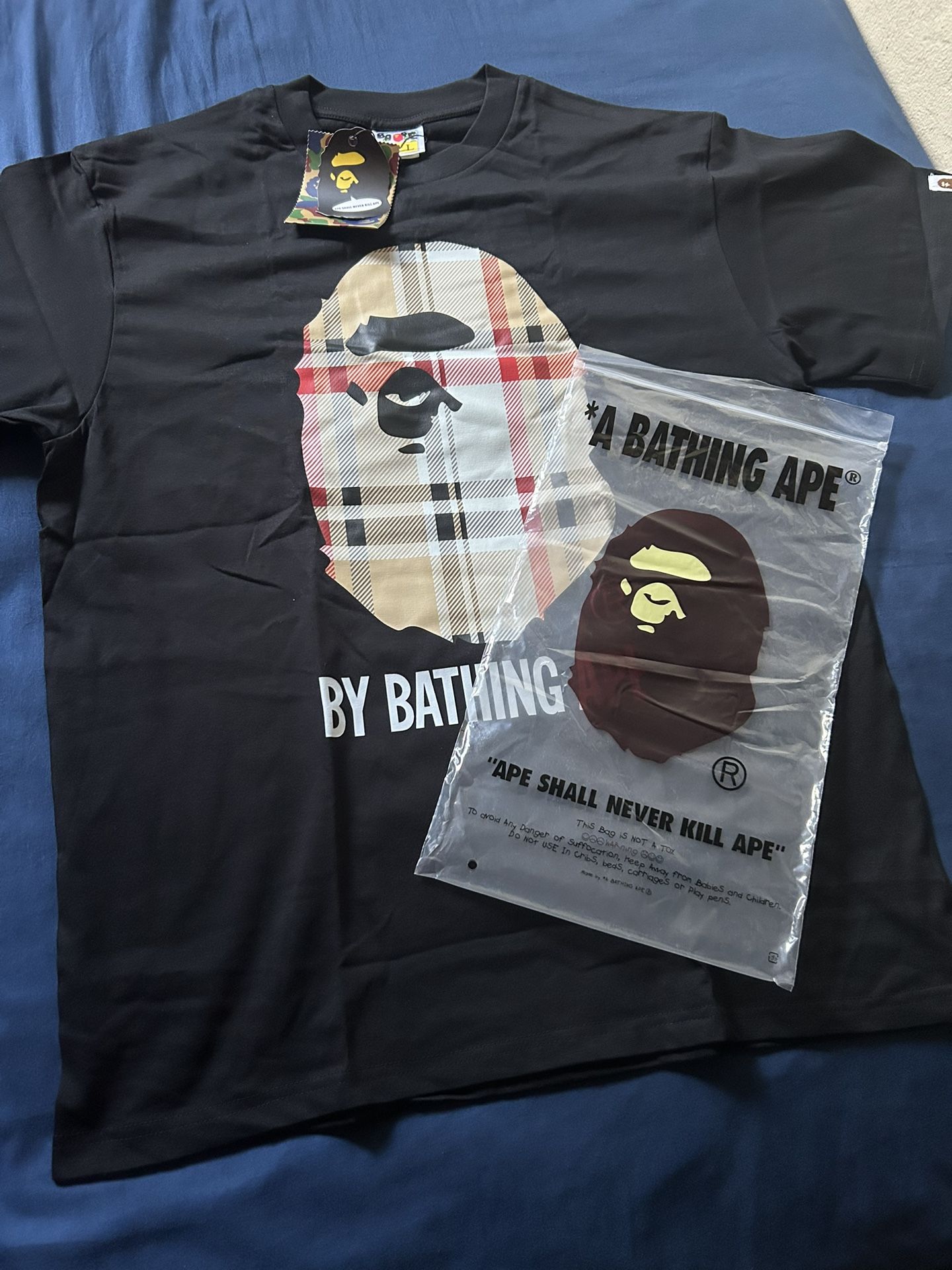 Bape X Burberry Black T Shirt
