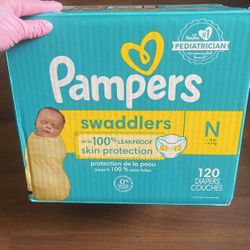 Newborn size pampers swaddlers