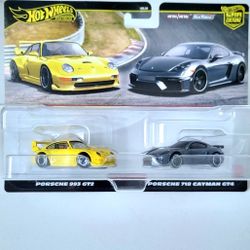 Hot Wheels  2-Pack Porsche 993 GT2 & Porsche 718 Cayman GT4 