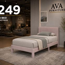 Twin Bed With Mattress 