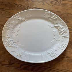 Large Oval Crate & Barrel Turkey Platter 