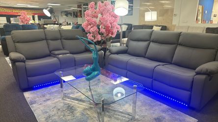 Beautiful Grey Two Piece Reclining Sofa&Loveseat $1199