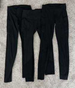 3 Pairs Of Lululemon Black Cami Leggings W Pockets