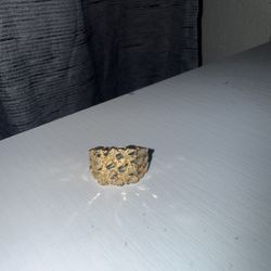 14K Diamond Cut Nugget Ring