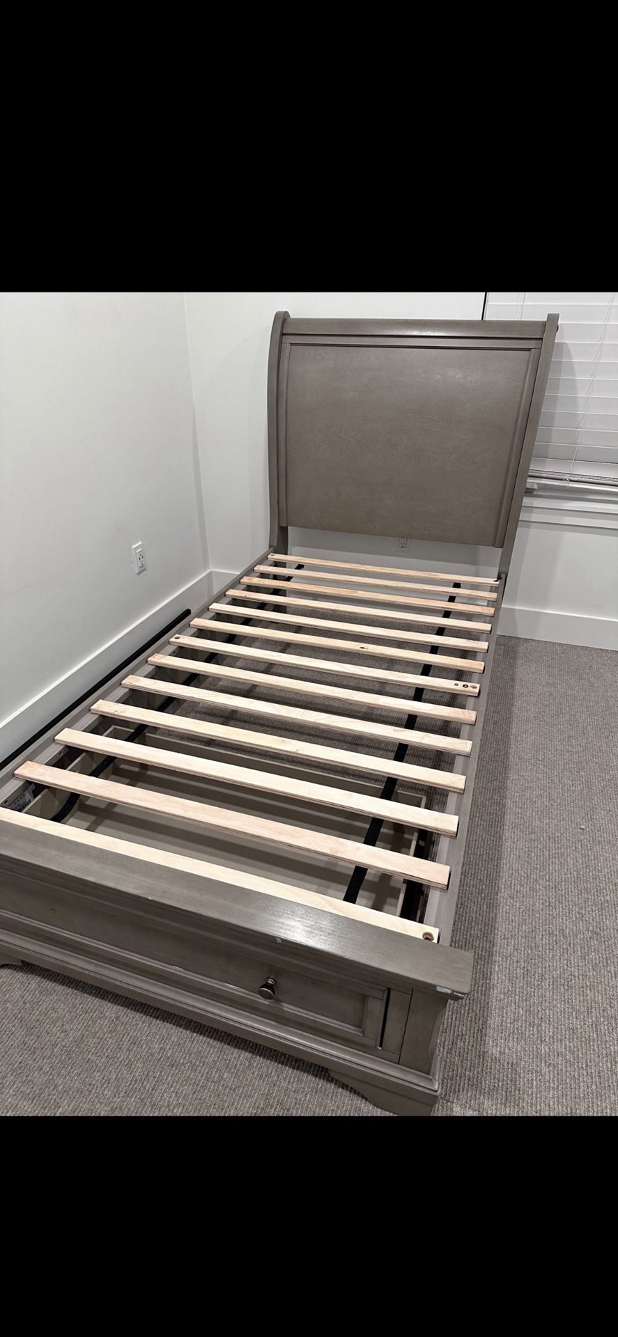 2 Set Of Twin sleigh bed with storage Drawer