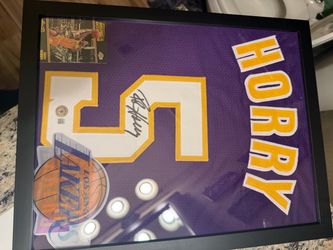 Framed Los Angeles Lakers Robert Horry Autographed Custom Jersey with Beckett COA Certified