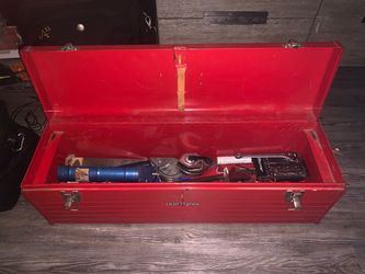 Vintage Craftsman 30" Metal Tool Box + Craftsman Tools Bundle