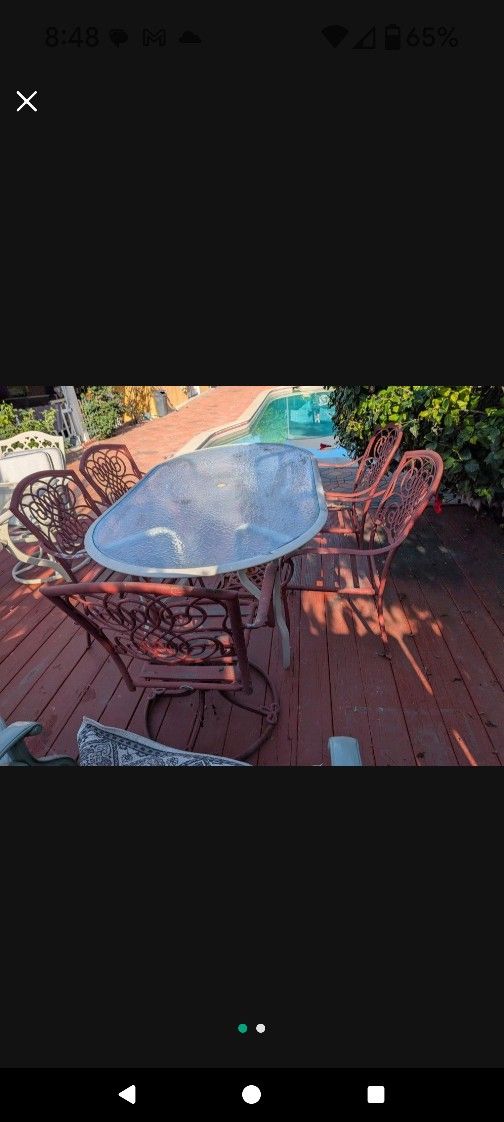 Namel Brand Patio Set In Good Condition Just A Need Spray Paint Very Reasonable Believe Me When You Finish With It It'll Be Worth It A Lot Of Money