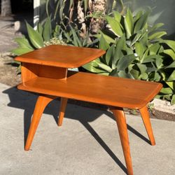 Heywood Wakefield Solid Wood Mid Century Modern Side Table Nightstand 