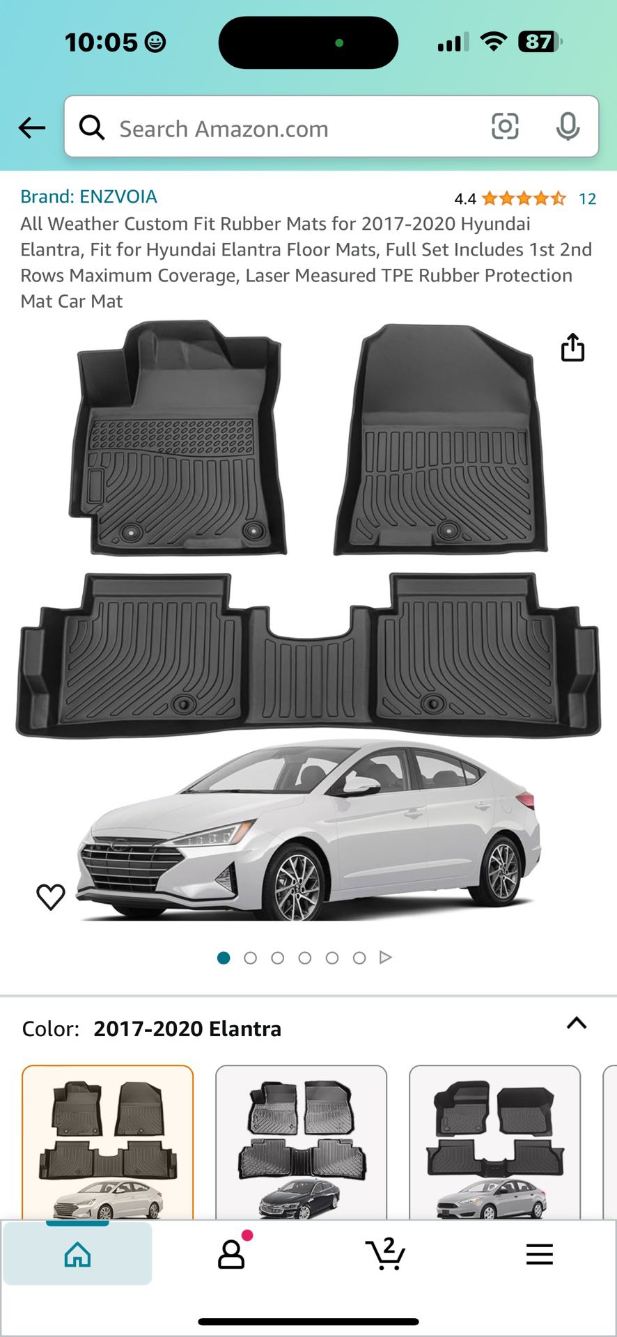 2017-2020   Hyundai Elantra Floor Mats 