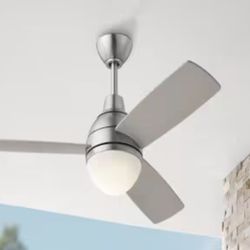 Blaketon 46 in. Indoor/Covered Outdoor Brushed Nickel Modern Ceiling Fan with Tunable LED and Remote Control Included