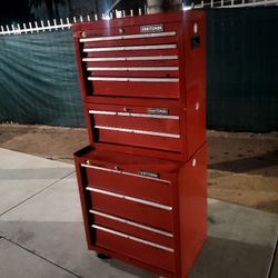 Craftsman Cart Tool Box 🧰 Used No Key 26"W   58"h    11 Drawer Total  