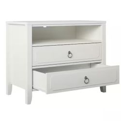 Her Majesty 2-Drawer Soft White Nightstand