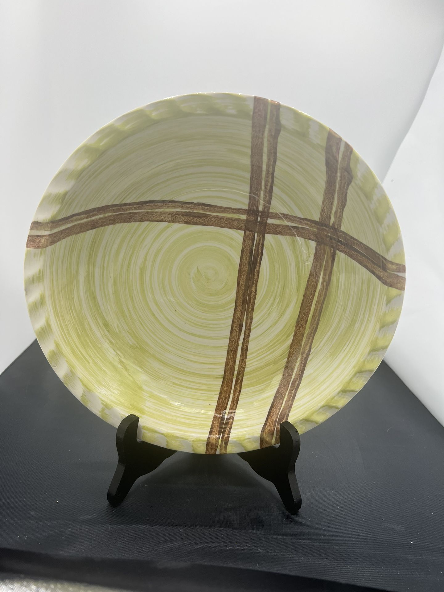 Vintage Blue Ridge Southern Pottery Piedmont Plaid Dinner Serving Plate/ Bowl The Vintage Blue Ridge Southern Pottery Piedmont Plaid Dinner Serving P