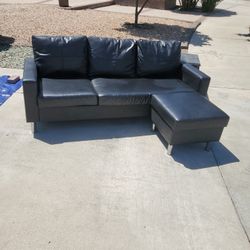 Black Leather  Couch
