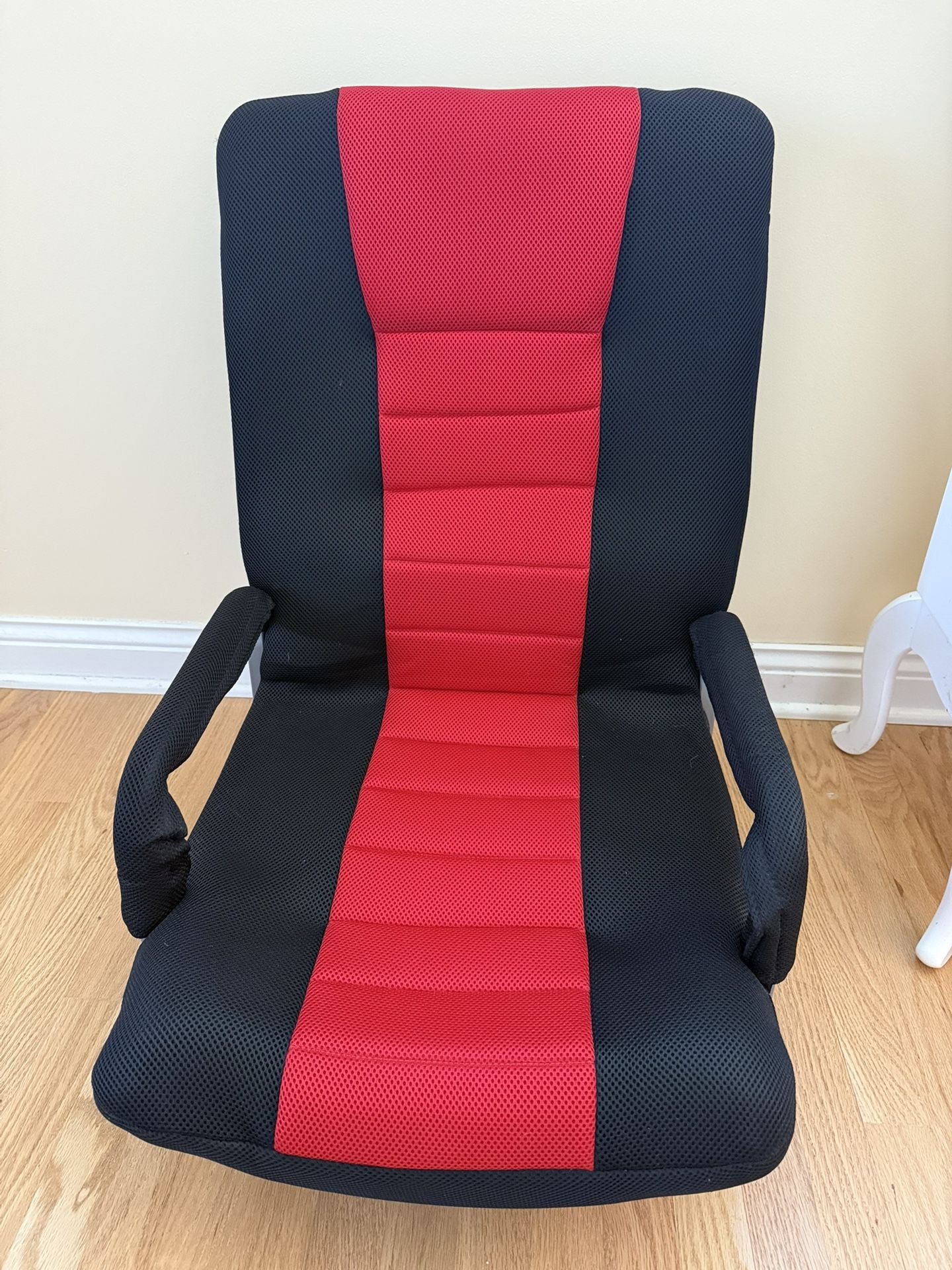 Best Choice Products 360-Degree Swivel Gaming Floor Chair w/ Armrest Handles, Foldable Adjustable Backrest - Black/Red