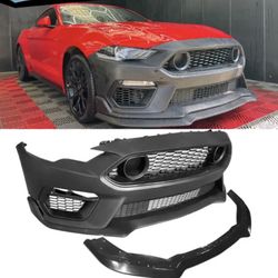 Fits 18-22 Ford Mustang Mach 1 Style Unpainted PP Front Bumper Cover Replacement