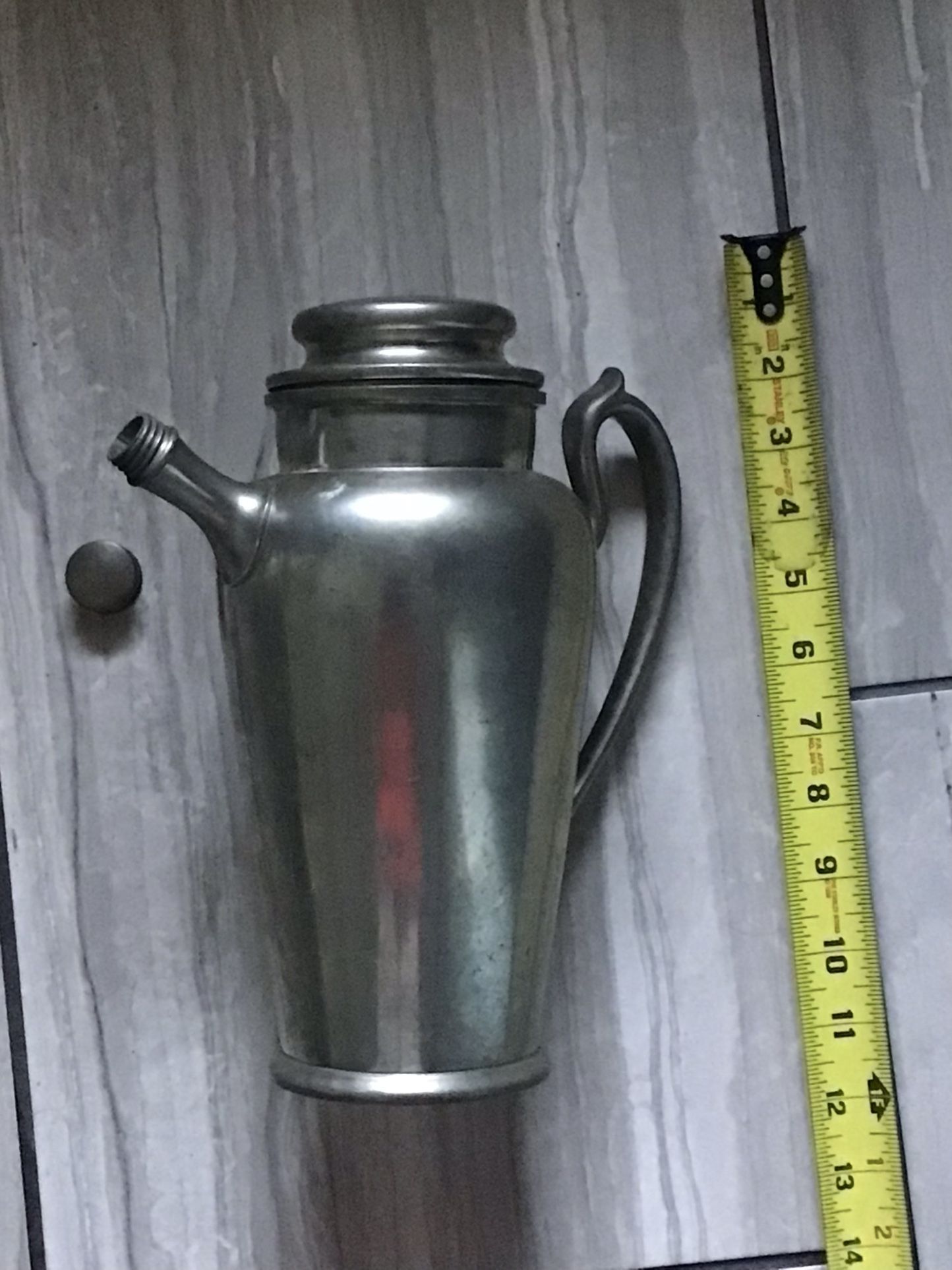 Antique Pewter Cocktail Strainer Pitcher