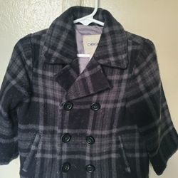 Infant Plaid Peacoat Size 12 Month