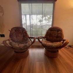 Pair Of Vintage Rattan Chairs