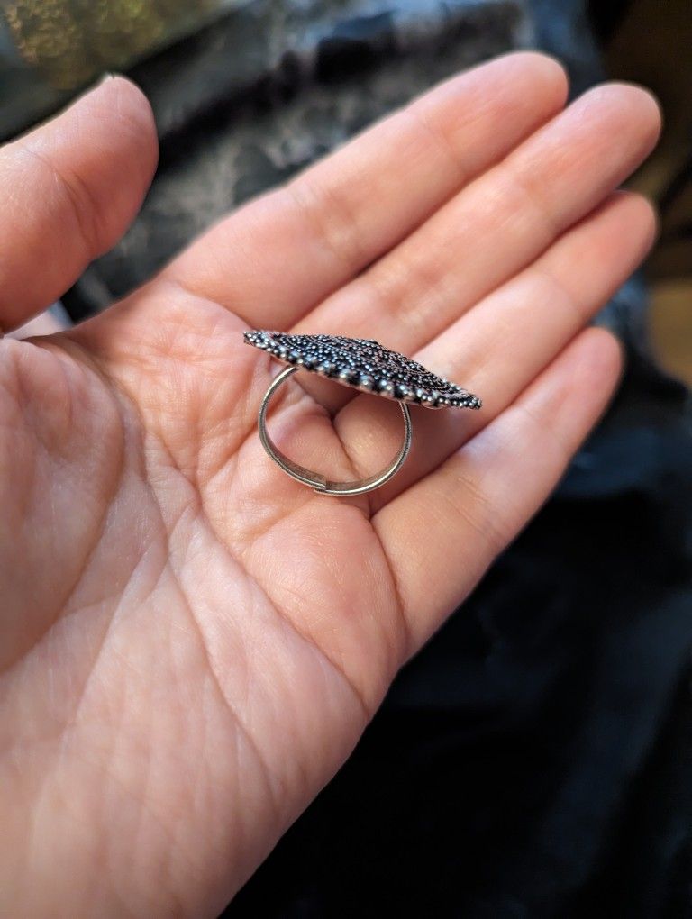 Silver Oxidized Ring