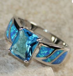 Sky Blue Topaz Rectangular Ring 