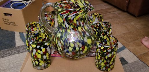 Big glass pitcher and 6 8oz glasses