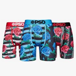 PSD Underwear Striped Rose 3 Pack Men’s Core Standard Briefs Size M