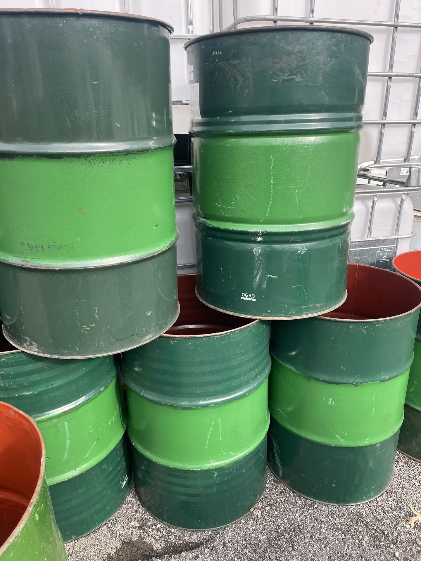 Burn barrels 55 gallon steel drums
