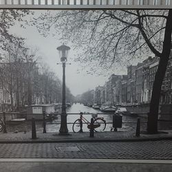 IKEA Vilshult Framed Black And White Photo With Red Bicycle