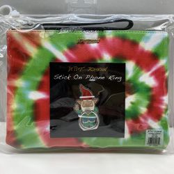 BETSEY JOHNSON CHRISTMAS HOLIDAY WRISTLET BAG PURSE WALLET NWT NEW Red White Green Tie-Dye