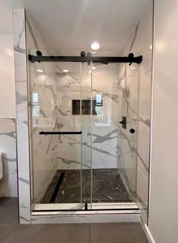 Premium Frameless Double Sliding Door