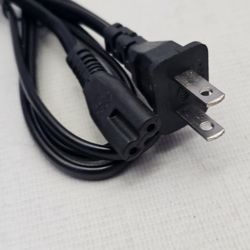2 Prong 2Pin AC Power Cord Cable Charge Adapter PC Laptop PS2 PS3 Slim TV monitor Etc