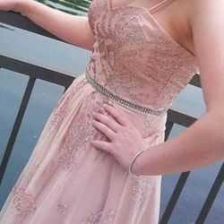 Beautiful Rose Gold Prom Dress