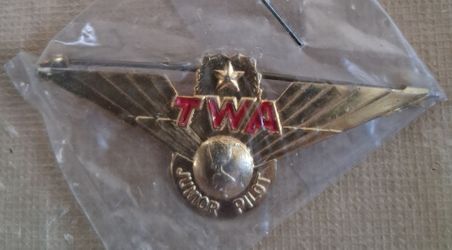 TWA Junior Pilot Wings Pin Badge