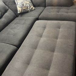 Sectional Sofa Couch With Ottoman Grey $1000