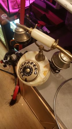 Antique Italian Marble Phone Rotary