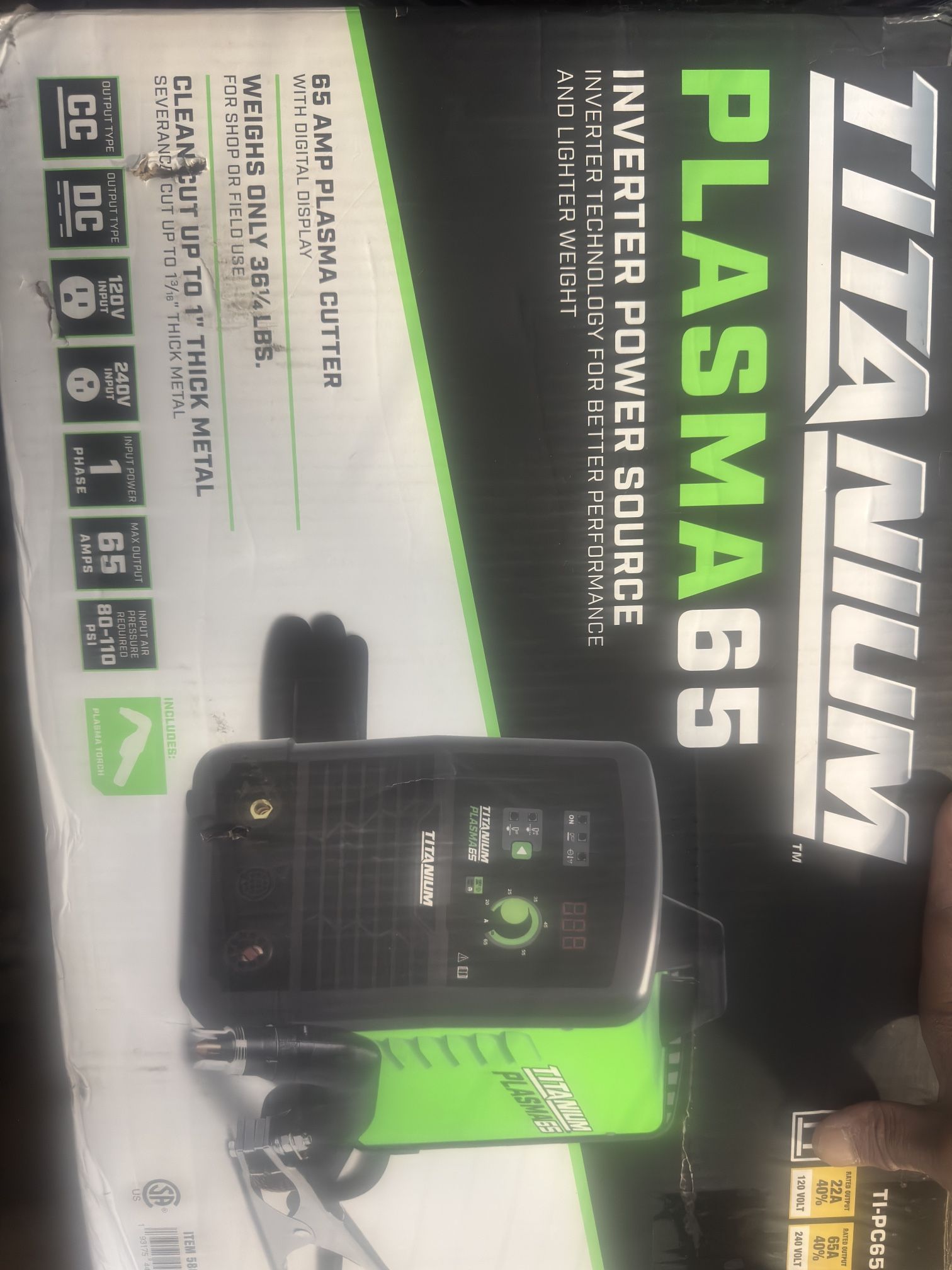 Titanium 65 Amp Plasma Cutter New In Box