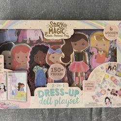 “Story Magic Wooden Dress-Up Dolls Playset” by Horizon Group USA.