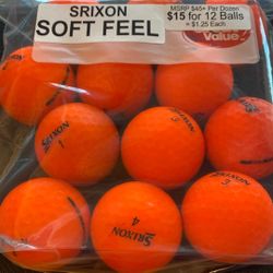12 Srixon Soft Feel Golf Balls - Orange